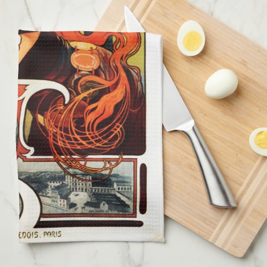 Bier Alphonse Mucha des Muse-Geschirrtuchs Küchentuch (Viertel Falte)