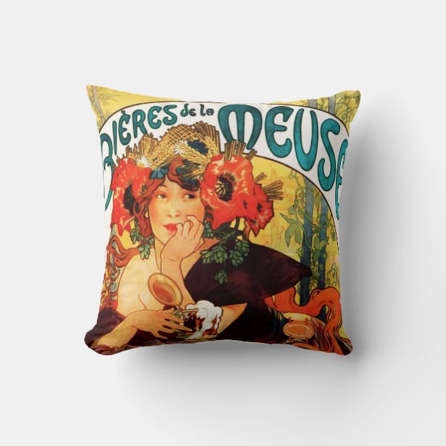 Bier Alphonse Mucha des Muse-Kissens Kissen (Vorderseite)