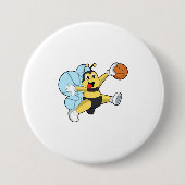 Bier als Basketballspieler mit Basketball Button (Vorderseite)