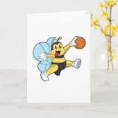 Bier als Basketballspieler mit Basketball Karte (Gelbe Blume)