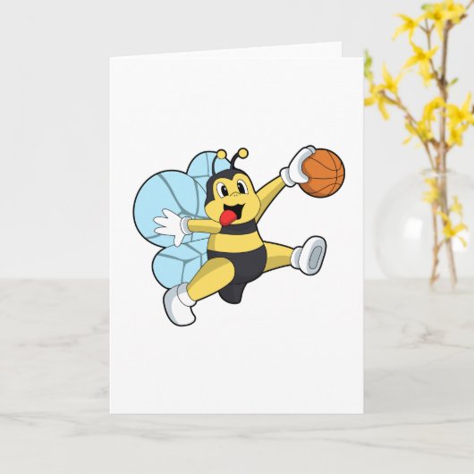 Bier als Basketballspieler mit Basketball Karte (Gelbe Blume)