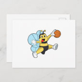 Bier als Basketballspieler mit Basketball Postkarte (Vorne/Hinten)