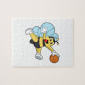 Bier als Basketballspieler mit Basketball Puzzle (Horizontal)
