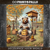 Bier als Imker mit Bienen Seidenpapier