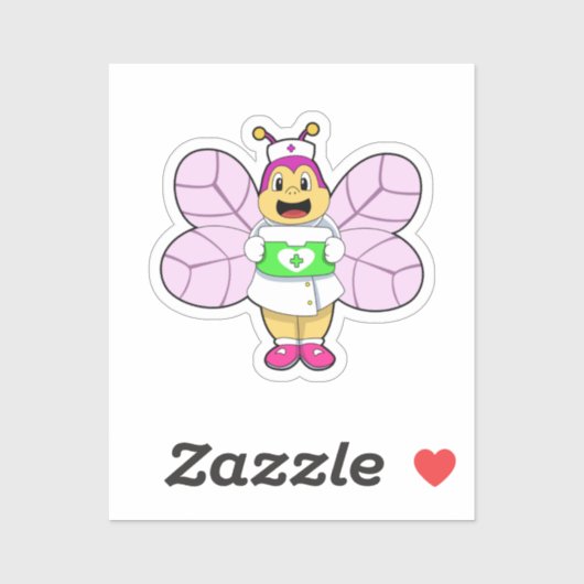 Bier als Krankenschwester mit First ait kit Aufkleber (Blatt)