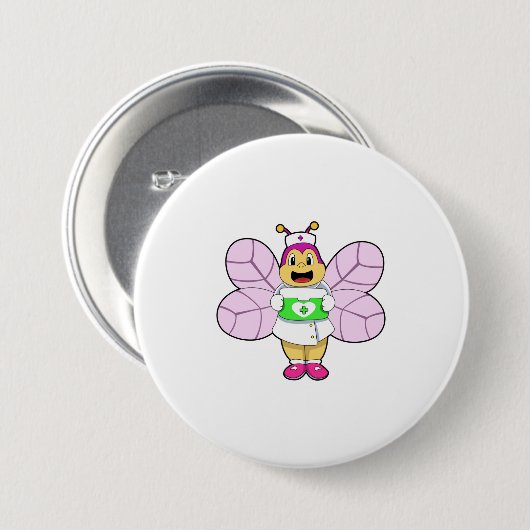 Bier als Krankenschwester mit First ait kit Button (Vorne & Hinten)