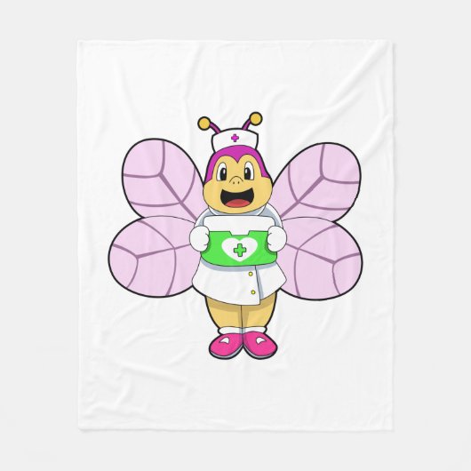 Bier als Krankenschwester mit First ait kit Fleecedecke (Vorderseite)