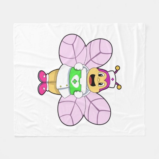 Bier als Krankenschwester mit First ait kit Fleecedecke (Vorderseite (Horizontal))