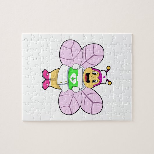 Bier als Krankenschwester mit First ait kit Puzzle (Horizontal)