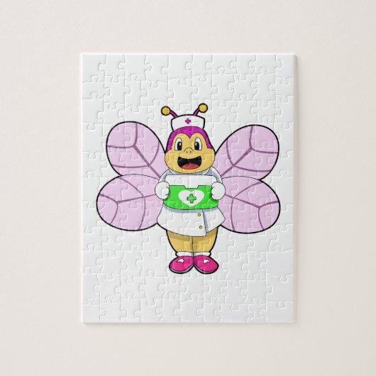 Bier als Krankenschwester mit First ait kit Puzzle (Vertikal)