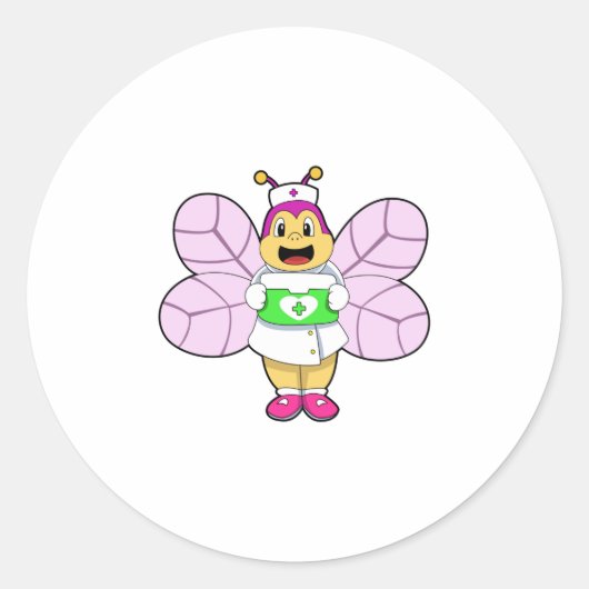 Bier als Krankenschwester mit First ait kit Runder Aufkleber (Vorderseite)