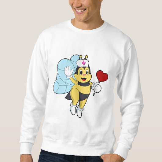 Bier als Krankenschwester mit Herz.PNG Sweatshirt (Vorderseite)