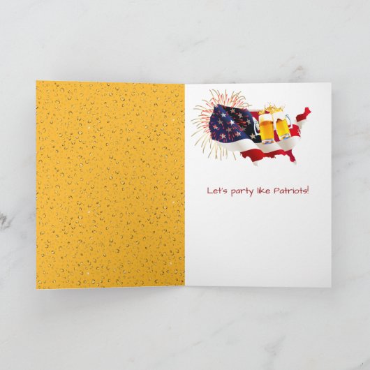 Bier am 4. Juli mit Kiefern Karte (Innenseite)