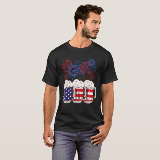 Bier American Flag 4. Juli für Männer Frauen gener T-Shirt (Vorne ganz)