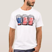 Bier American Flag 4. Juli Männer Frauen Merica U T-Shirt (Vorderseite)