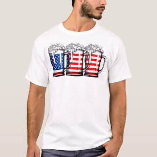 Bier American Flag 4. Juli Männer Frauen Merica U T-Shirt