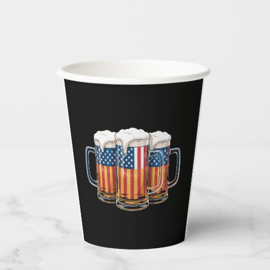 Bier American Flag 4. Juli Merica Drinking USA Pappbecher (Vorderseite)
