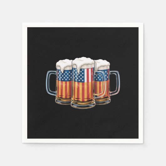 Bier American Flag 4. Juli Merica Drinking USA Serviette (Vorderseite)