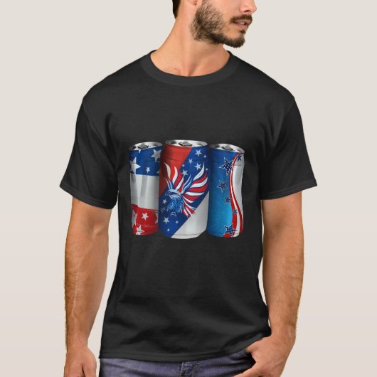 Bier American Flag 4. Juli Merica Drinking USA T-Shirt (Vorderseite)