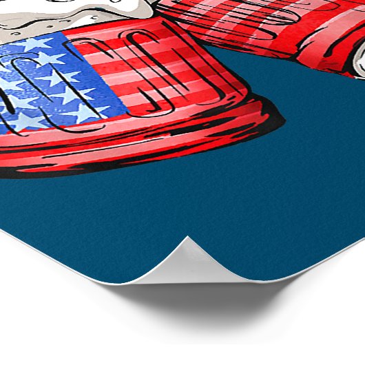 Bier American Flag 4. Juli Poster (Ecke)