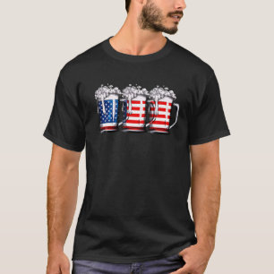 Bier American Flag 4th of    JulyMerica trinken T-Shirt