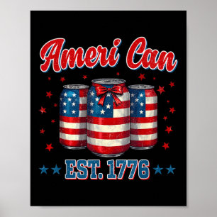 Bier Amerikanische Flagge 4. Juli Männer Frauen Me Poster