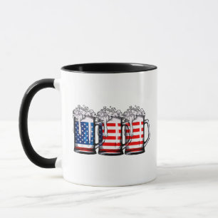 Bier Amerikanische Flagge 4. Juli Männer Frauen Me Tasse