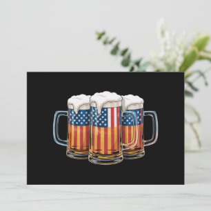 Bier Amerikanische Flagge 4. Juli Merica Trinken U Einladung