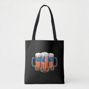 Bier Amerikanische Flagge 4. Juli Merica Trinken U Tasche