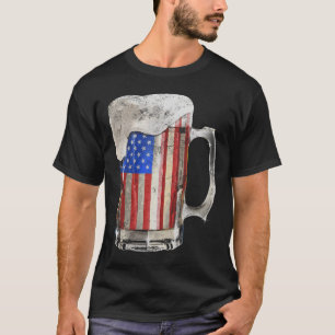 Bier Amerikanische Flagge 4. Juli USA Trinkparty T-Shirt