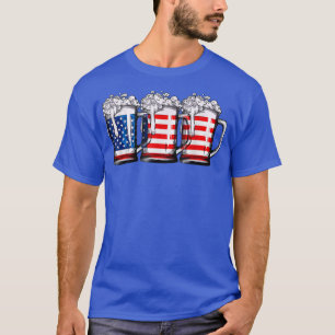 Bier Amerikanische Flagge 4. Juli Vintage Merica U T-Shirt