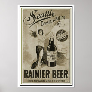 Bier-Anzeigen-Plakat 13 x 19 Seattles Ranier Poster
