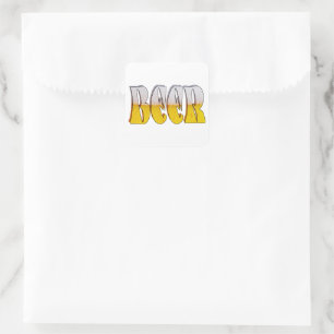 Bier auf Stich Quadratischer Aufkleber