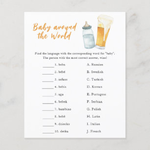 Bier Baby Dusche - Baby rund um das Weltspiel