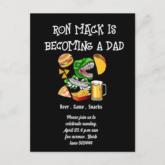 Bier-Babydusche Dadchelor-Party Einladung Postkarte (Vorderseite)