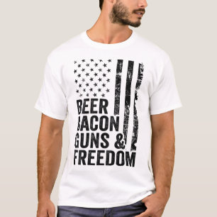 Bier Bacon Guns & amp; Freedom _ Usa Flag Grillen  T-Shirt