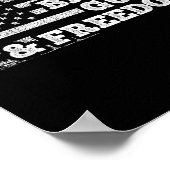 Bier Bacon Guns and Freedom American Flag Poster (Ecke)