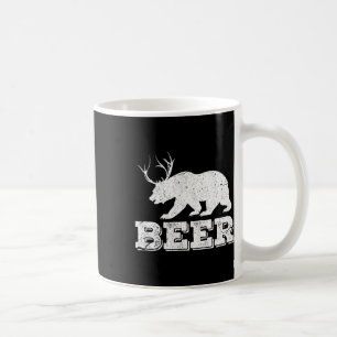 Bier Bär Hirsch Lustig Jagd Vintage Kaffeetasse