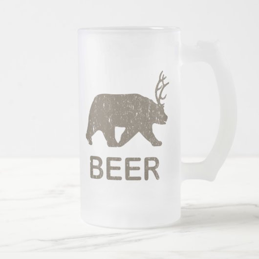 Bier Bär Hirsch Mattglas Bierglas (Rechts)