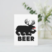 Bier — Bär + Hirsch Postkarte (Stehend Vorderseite)