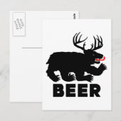 Bier — Bär + Hirsch Postkarte (Vorne/Hinten)