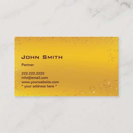 Bier Bar Liquor Store Visitenkarte (Rückseite)