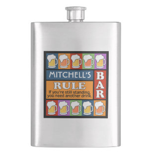 BIER Bar Pop Art INDIVIDUELLE NAME Flasche Flachmann