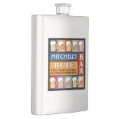 BIER Bar Pop Art INDIVIDUELLE NAME Flasche Flachmann (Rechts)