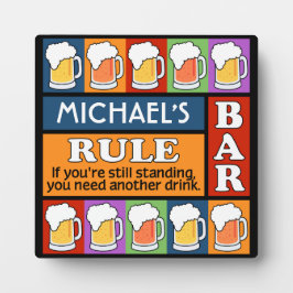BIER Bar Pop Art INDIVIDUELLE NAME Plaque Fotoplatte