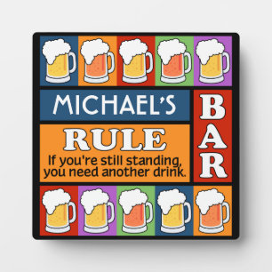 BIER Bar Pop Art INDIVIDUELLE NAME Plaque Fotoplatte