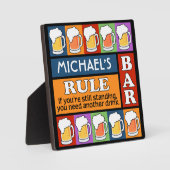 BIER Bar Pop Art INDIVIDUELLE NAME Plaque Fotoplatte (Vorderseite)