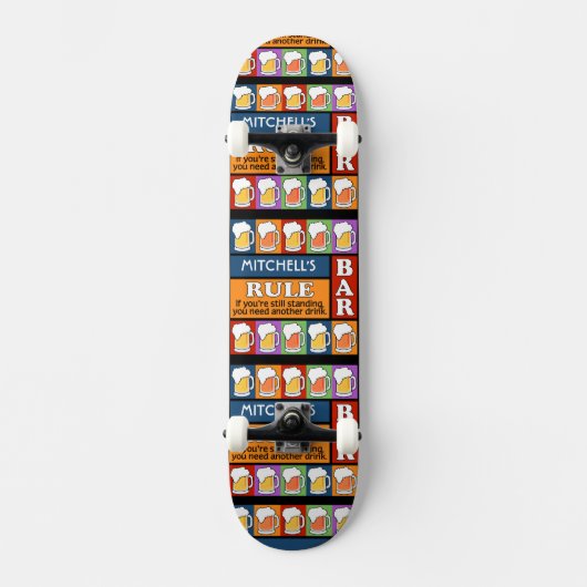 BIER Bar Pop Art INDIVIDUELLE NAME Skateboards (Vorderseite)