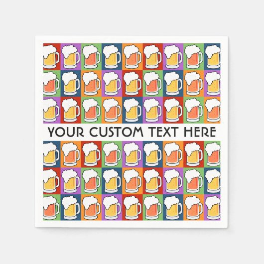 BIER Bar Pop Art individuelle Papierservietten (Vorderseite)