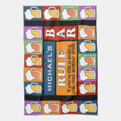 BIER Bar-Pop-Kunst NAME-Küchentuch Geschirrtuch (Vertikal)